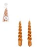 Mica Décorations Set De 2 Bougies Twist Marron Brillant-d2.2xh15cm