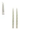 Mica Décorations Set De 2 Bougies Twist Diner Vert-d2.2xh29cm