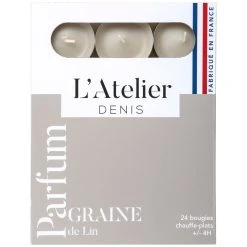 Atelier Denis Boite De 24 Bougies Chauffe-plats Parfumés Graine De Lin - Gris