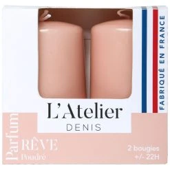 Atelier Denis Boite De 2 Bougies Cylindriques - Rose