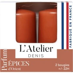 Atelier Denis Boite De 2 Bougies Cylindriques - Terracota
