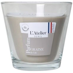Atelier Denis Bougie Senteur Graine De Lin En Verre - Gris Moyen Modèle 370g