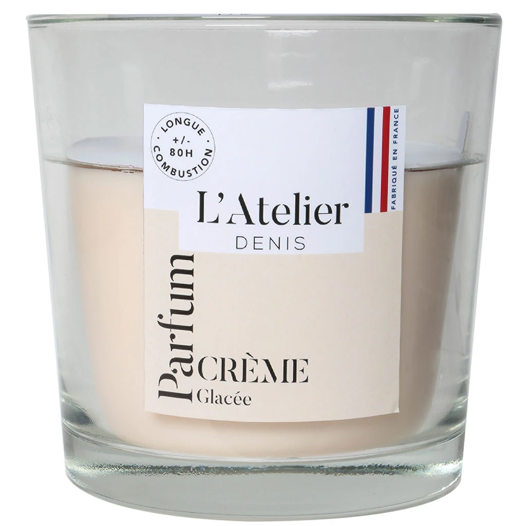 Atelier Denis Bougie Senteur Crème Glacée En Verre - Ivoire Grand Modèle 500g 1 Atelier Denis Bougie Senteur Crème Glacée En Verre - Ivoire Grand Modèle 500g