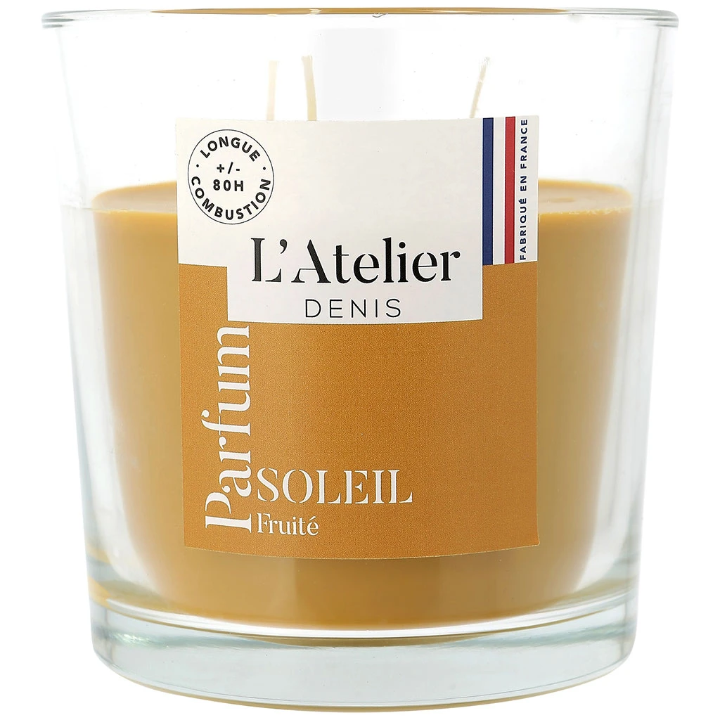 Atelier Denis Bougie Senteur Soleil Fruité En Verre - Ocre Grand Modèle 500g 1 Atelier Denis Bougie Senteur Soleil Fruité En Verre - Ocre Grand Modèle 500g