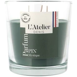 Atelier Denis Bougie Senteur Pin En Verre - Vert Sapin Grand Modèle 500g