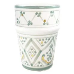Chabi Chic Bougie Tasse Vert Amande Et Or à La Fleur D'oranger H9cm - Beldi Empreinte