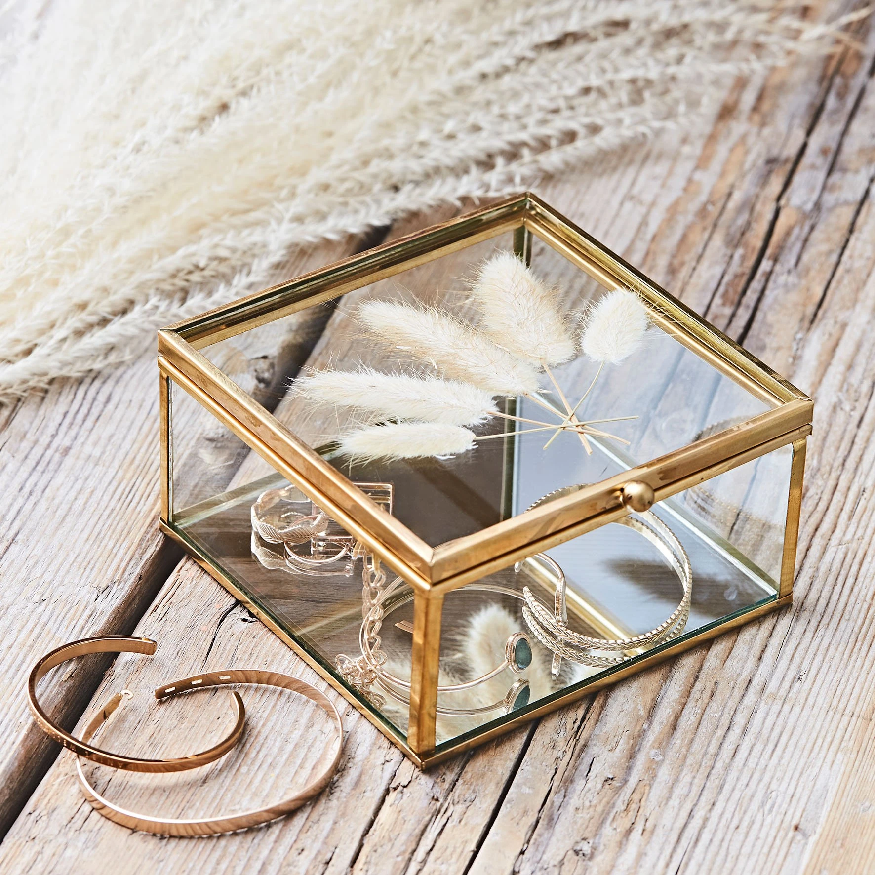 Arty Fêtes Boite En Verre Avec Fleurs Sechees Verre 2 Arty Fêtes Boite En Verre Avec Fleurs Sechees Verre – Image 2