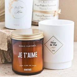 Arty Fêtes Bougie Cire De Soja "je T'aime" Parfum Dianthus Verre Ambré D7.3xh9cm -SEMA DESIGN Boutique 6f327 amb fetedesmeres 10771 hd