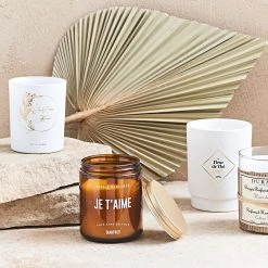 Arty Fêtes Bougie Cire De Soja "je T'aime" Parfum Dianthus Verre Ambré D7.3xh9cm -SEMA DESIGN Boutique 7114f amb fetedesmeres 10751 hd