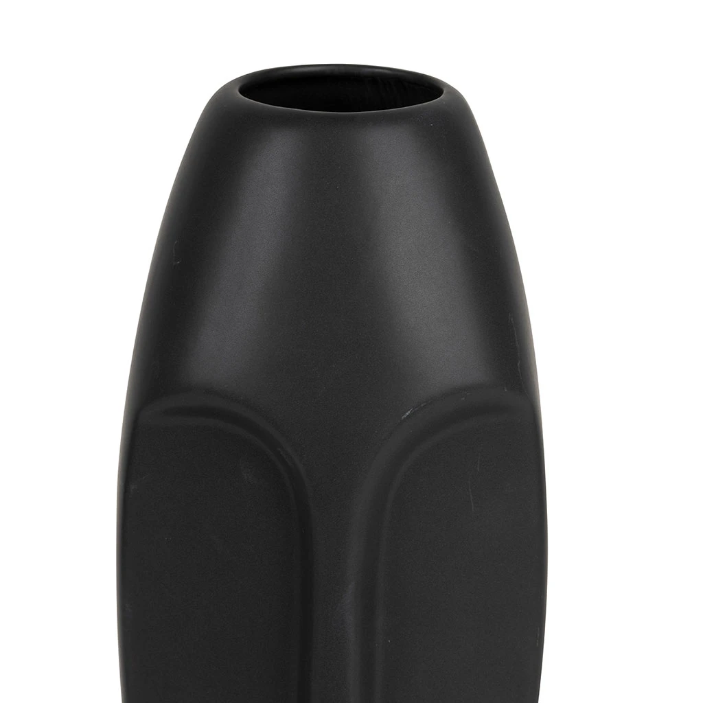 SEMA DESIGN Vase Mate Face Noir H24cm En Gres 2 SEMA DESIGN Vase Mate Face Noir H24cm En Gres – Image 2