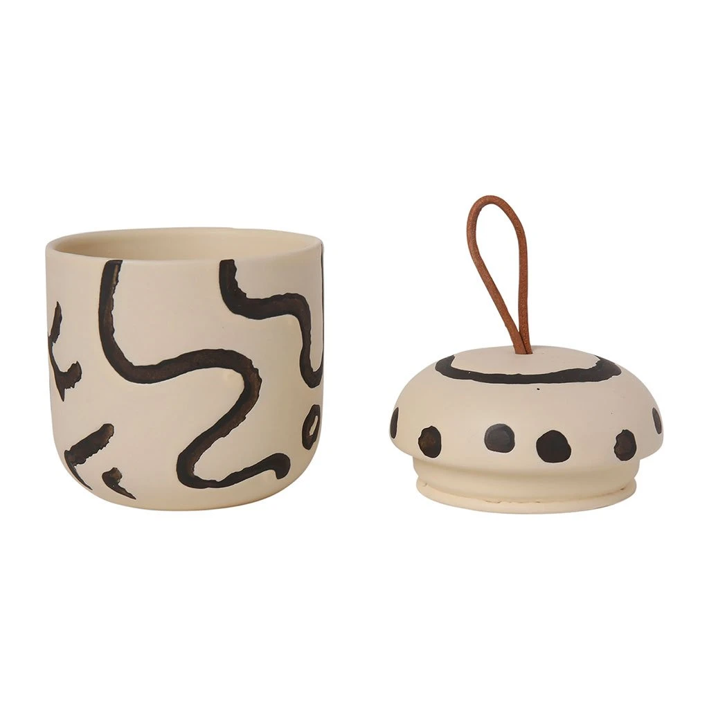 SEMA DESIGN Pot Avec Couvercle Visage Arty Ivoire Et Noir D8Xh9Cm En Gres 2 SEMA DESIGN Pot Avec Couvercle Visage Arty Ivoire Et Noir D8Xh9Cm En Gres – Image 2