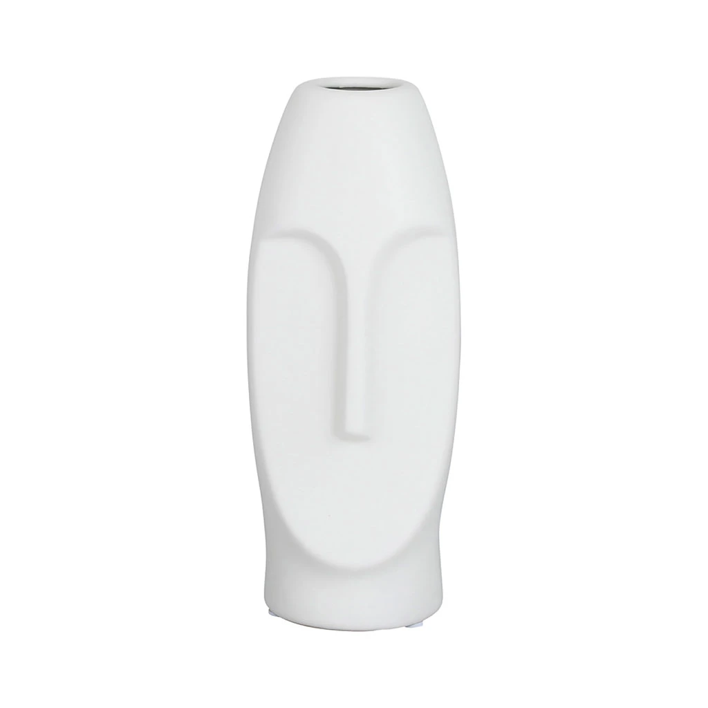 SEMA DESIGN Vase Face Blanc 10X9.5Xh24Cm Gres 1 SEMA DESIGN Vase Face Blanc 10X9.5Xh24Cm Gres
