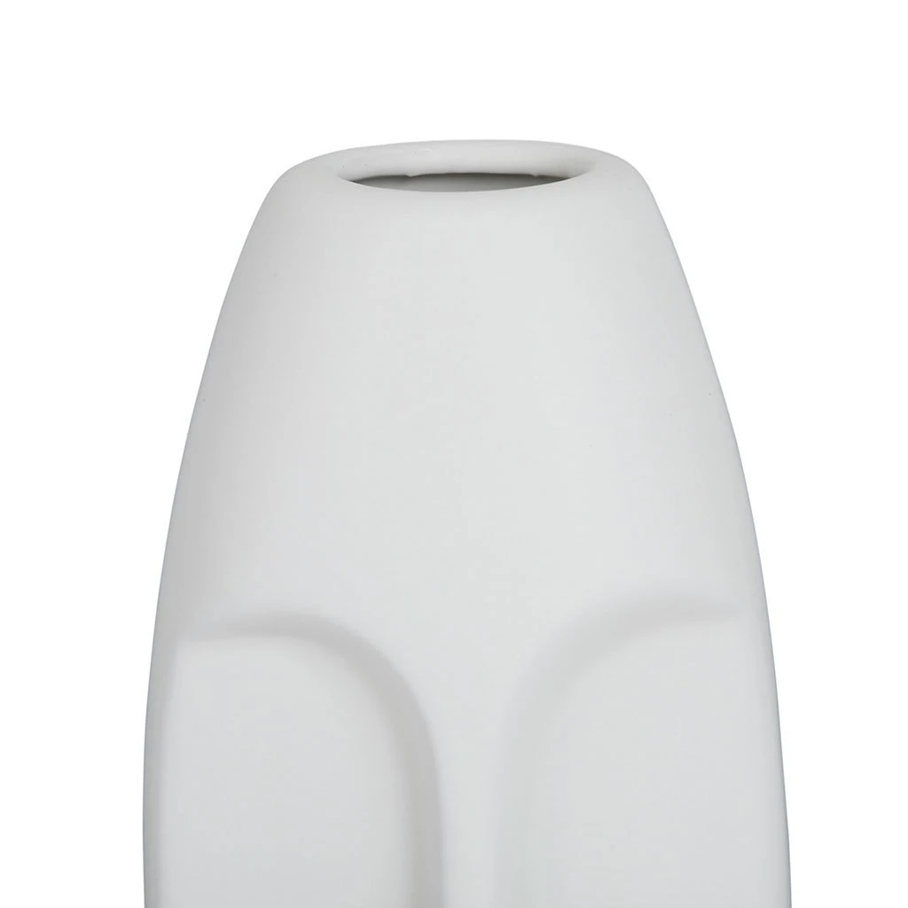 SEMA DESIGN Vase Face Blanc 10X9.5Xh24Cm Gres 2 SEMA DESIGN Vase Face Blanc 10X9.5Xh24Cm Gres – Image 2