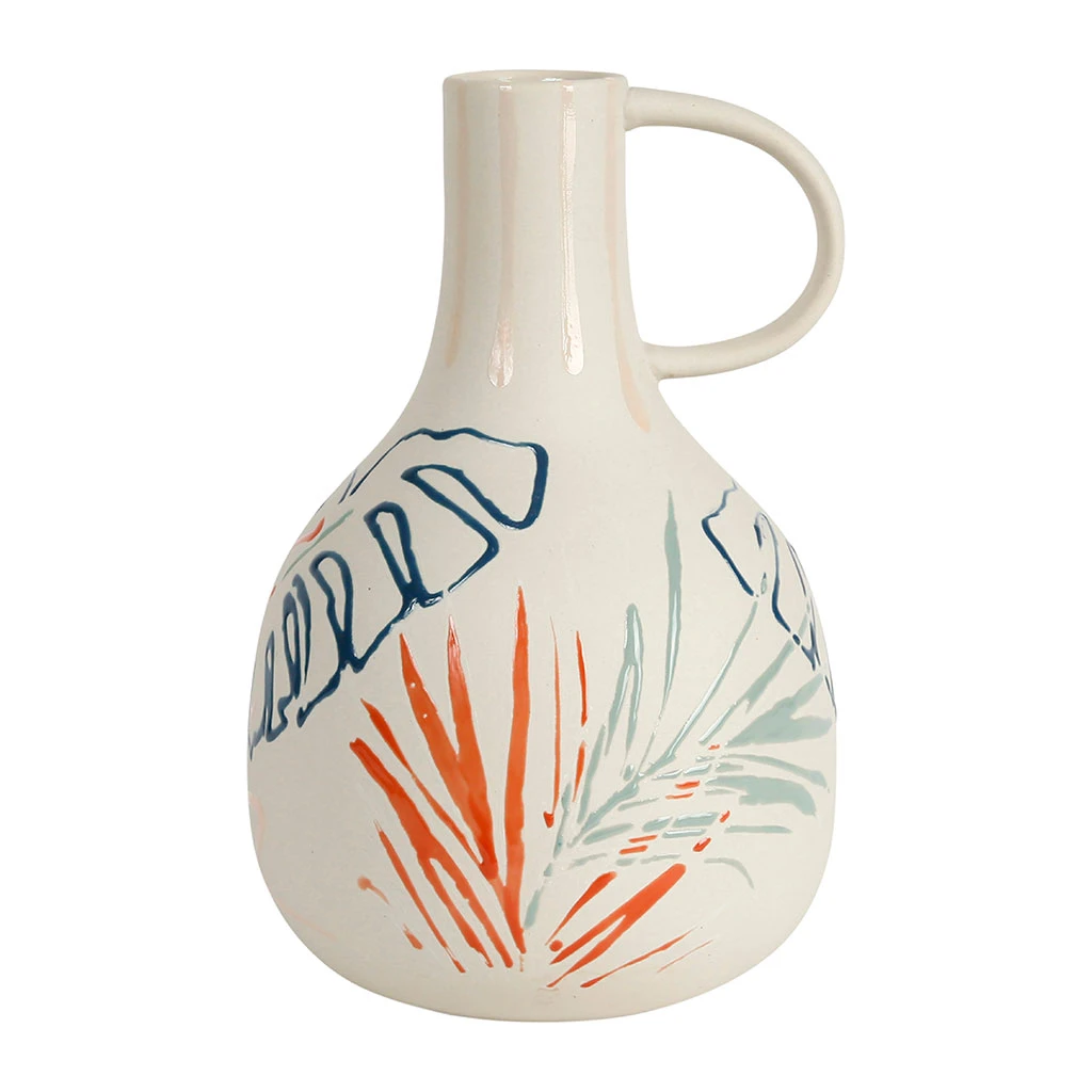 SEMA DESIGN Vase Tropic'art Multicolore D14xh22cm Gres 1 SEMA DESIGN Vase Tropic'art Multicolore D14xh22cm Gres