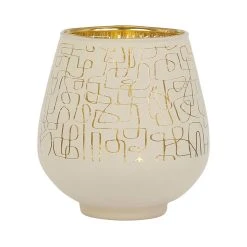 SEMA DESIGN Photophore Ligne Creme+dore D9xh9.5cm Verre