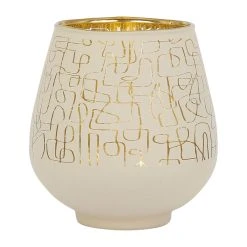 SEMA DESIGN Photophore Ligne Creme+dore D12xh12cm Verre