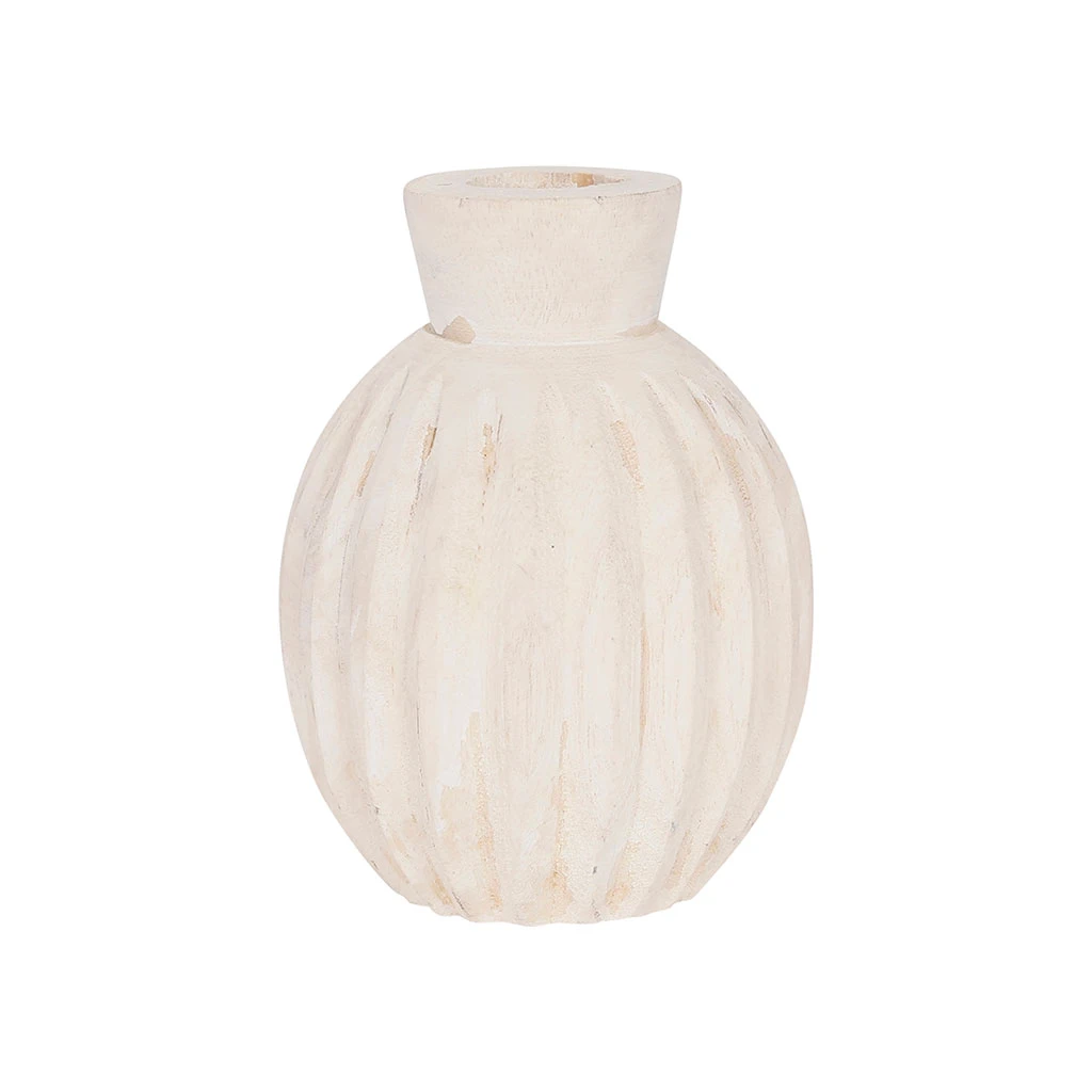SEMA DESIGN Vase Rond Pour Fleurs Séchées Creme - Paulownia 1 SEMA DESIGN Vase Rond Pour Fleurs Séchées Creme - Paulownia