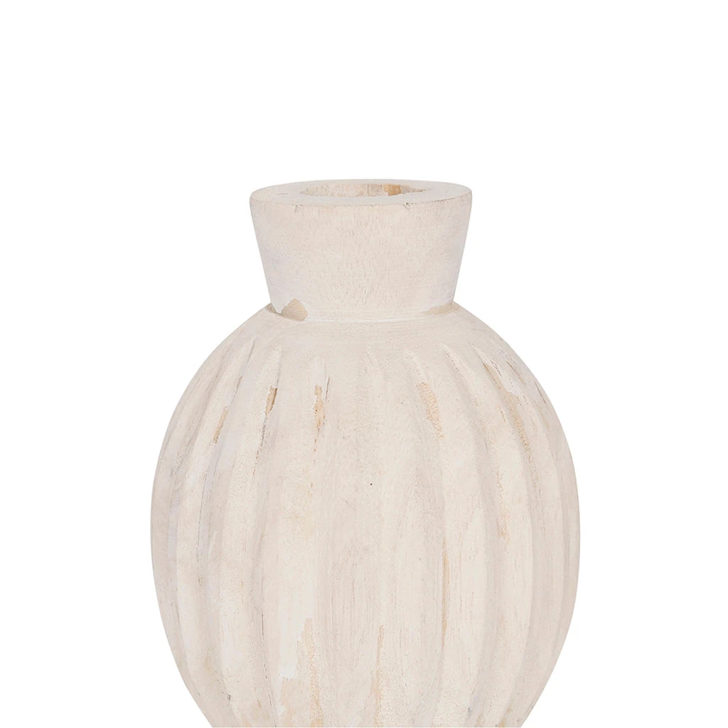 SEMA DESIGN Vase Rond Pour Fleurs Séchées Creme - Paulownia 2 SEMA DESIGN Vase Rond Pour Fleurs Séchées Creme - Paulownia – Image 2