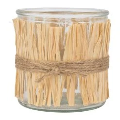 SEMA DESIGN Photophore En Verre Et Raphia Naturel