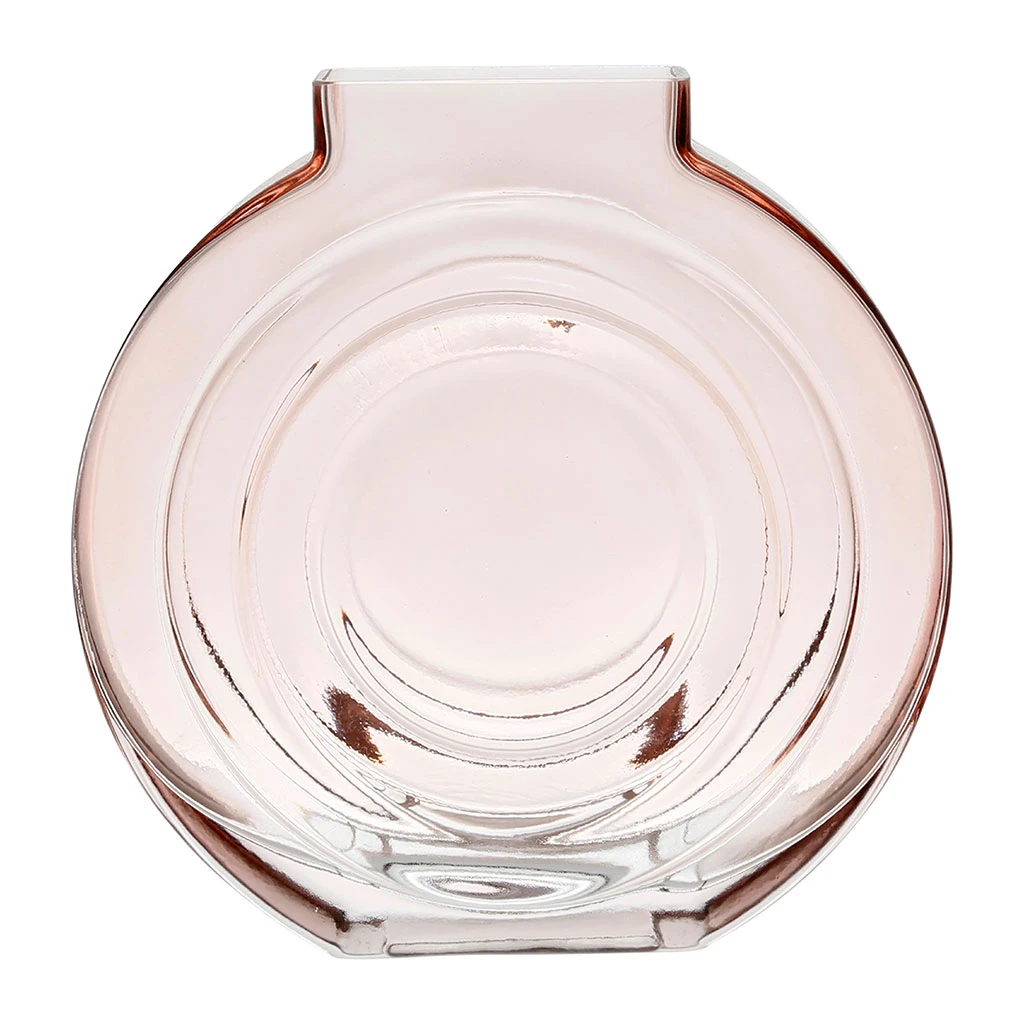 SEMA DESIGN Vase Rond Rose Pale En Verre - Retro 1 SEMA DESIGN Vase Rond Rose Pale En Verre - Retro