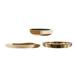 SEMA DESIGN Deco Murale Ronde Panier X3 Brun, écru Et Vert En Corde - Terre Brulee -SEMA DESIGN Boutique 77032 DET02 WEB