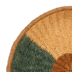 SEMA DESIGN Deco Murale Ronde Panier X3 Vert, Brun Et Corail En Corde - Sweet Leaves -SEMA DESIGN Boutique 77033 DET03 WEB