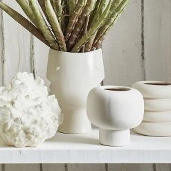 Côté Table Vase Maceio Blanc Casse D19xh19.5cm Gres -SEMA DESIGN Boutique b2827 amb hd 2022 01 pe ct 11253